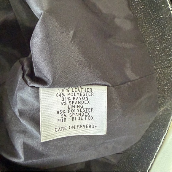 St. John Sport Cream Leather Jacket Black Detail Size Small - Picture 12 of 14